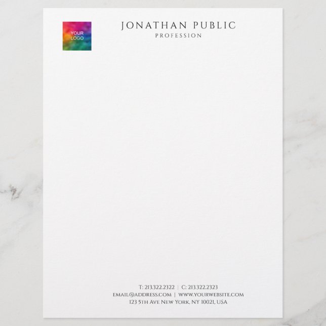 Company Logo Modern Elegant Simple Template Letterhead (Front)
