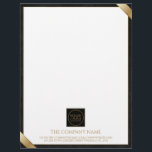 Company Logo Modern Navy Leather Letterhead<br><div class="desc">This design features versatile black leather-texture with elegant gold accents. Suitable for various industries including: consulting,  real estate,  law,  beauty,  healthcare and more. This premium luxury letterhead includes space for company logo,  and monogrammed name initials. Perfect for luxury corporate branding and small business brand identity.</div>