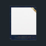 Company Logo Modern Navy Leather Letterhead<br><div class="desc">This design features elegant and professional luxurious navy blue leather textured borders,  with minimalist golden stripe and customizable template for logo custom letterhead. Perfect for luxury corporate branding,  businesses looking for premium,  high quality office supplies for clients,  employees or executives.</div>