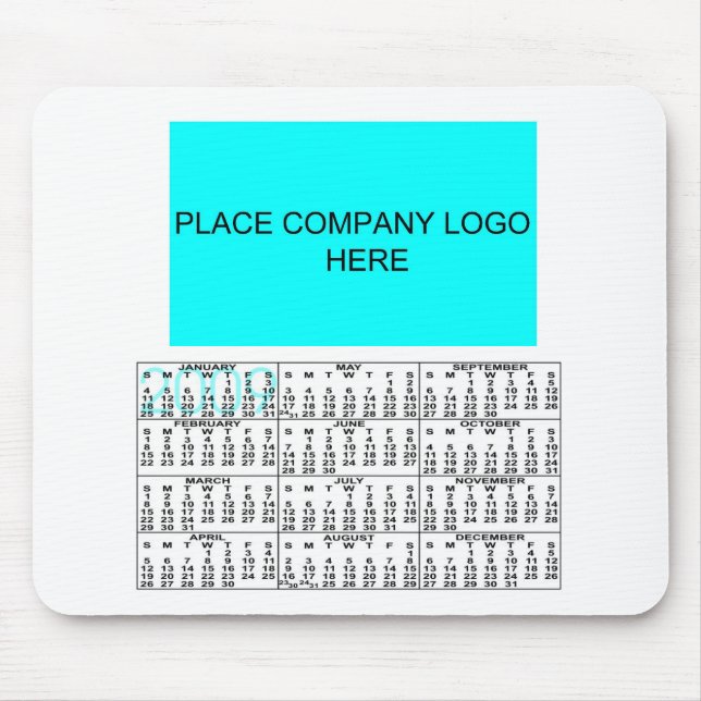 Company Logo Mouse Pad with Calendar (Front)