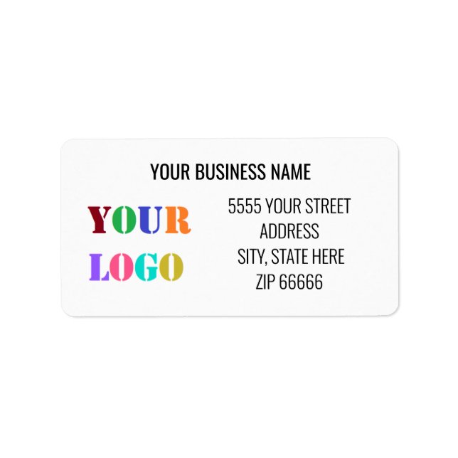 Company Logo Name Address Your Business Labels (Front)
