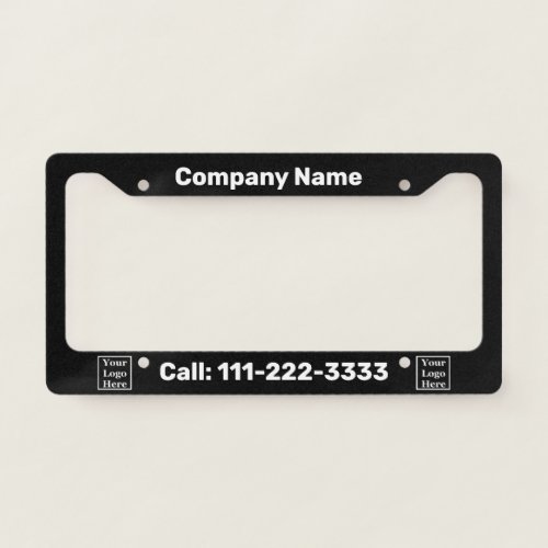 Company Logo Name and Phone Number License Plate Frame