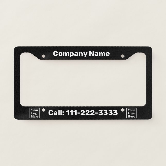 Company Logo, Name and Phone Number License Plate Frame (Front)