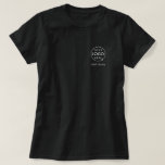 Company Logo Name | Black Business Employee Staff T-Shirt<br><div class="desc">A simple custom black business template in a modern minimalist style which can be easily updated with your company logo and text. If you need any help personalizing this product,  please contact me using the message button below and I'll be happy to help.</div>
