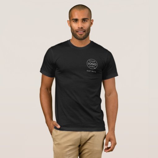 Company Logo Name | Black Business Employee Staff T-Shirt | Zazzle