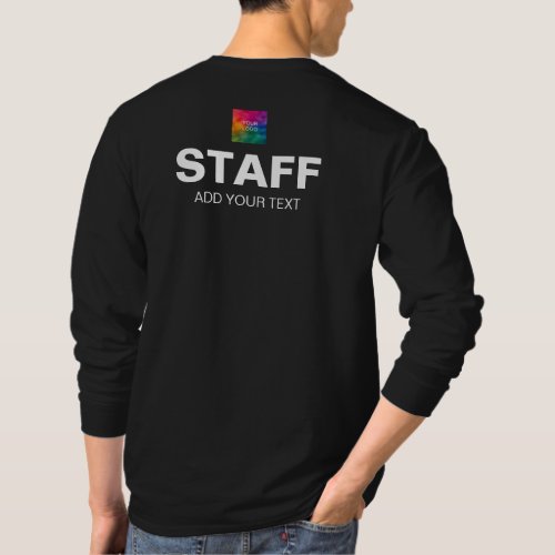 Company Logo Name Here Mens Long Sleeve Staff T_Shirt