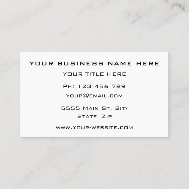 Company Logo Name Info Personalized Business Card (Back)