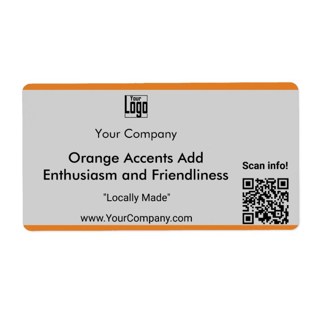 Company Logo Name Motto QR Code Marketing Large Label (Front)