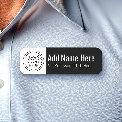 Company Logo _ Name Professional Title Black Name Tag