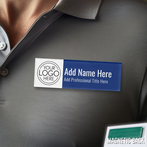 Company Logo _ Name Professional Title Blue Name Tag
