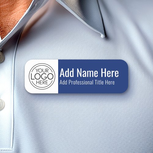 Company Logo _ Name Professional Title Blue Name Tag