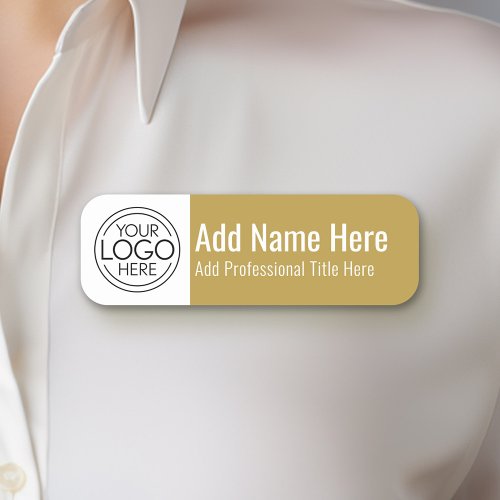 Company Logo _ Name Professional Title Gold Name Tag
