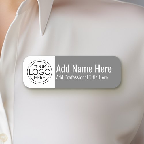 Company Logo _ Name Professional Title Gray Name Tag