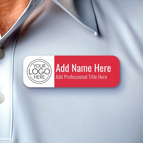 Company Logo _ Name Professional Title Red Name Tag
