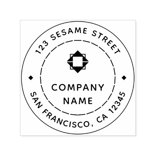 Company Logo Name Return Address Modern Elegant Self_inking Stamp