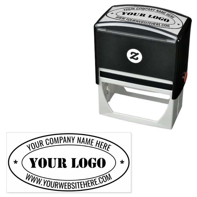 Company Logo Name Website Oval Stamp Example (In Situ)