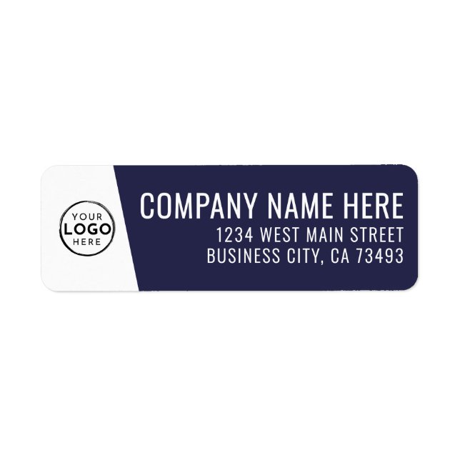 Company Logo Navy Blue Business Label (Front)