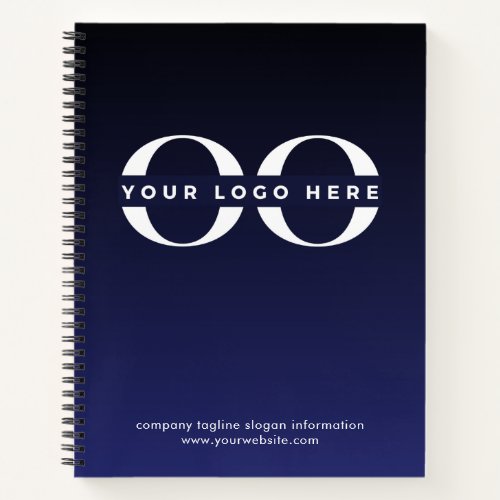 Company Logo Navy Blue Notebook