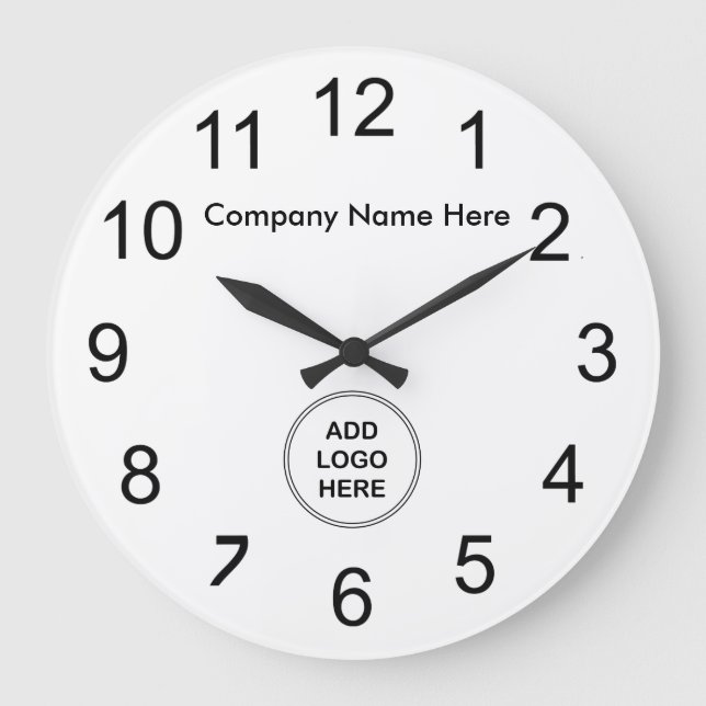 Company Logo Office Wall Clock Template (Front)