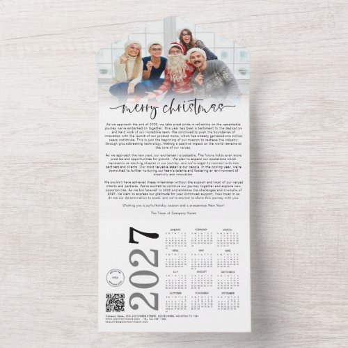 Company Logo Photo 2027 Calender Christmas Card
