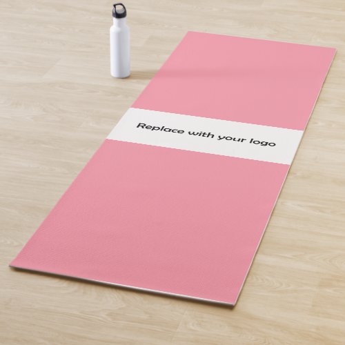 Company logo pink rectangle business studio yoga mat