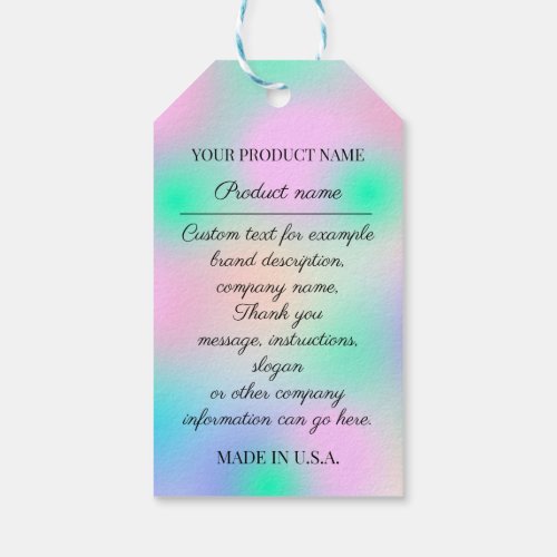  Company Logo Product Description Holograph QRCode Gift Tags