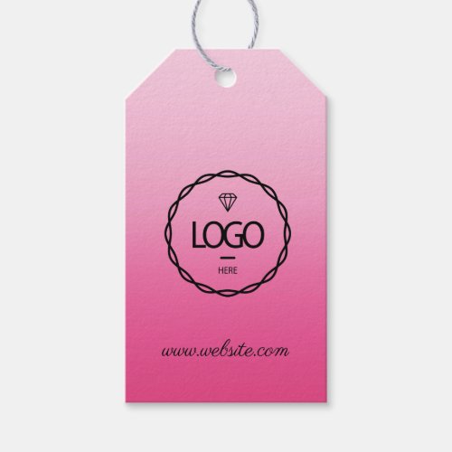  Company Logo Product Description Pink Shop QR  Gift Tags