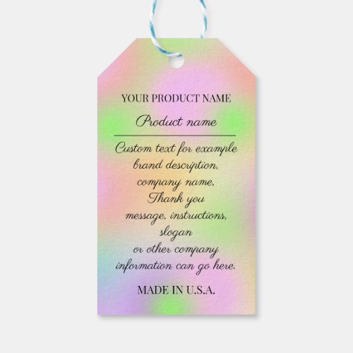  Company Logo Product Description Pink Shop QRCode Gift Tags