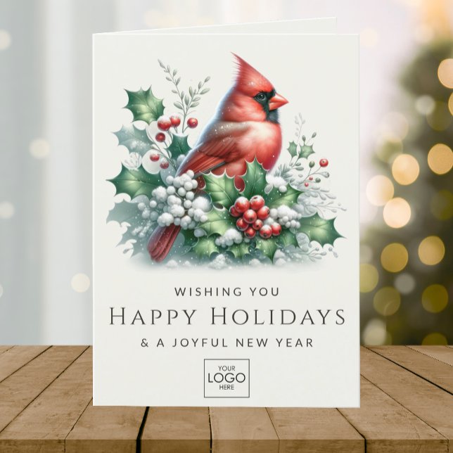Company Logo Professional Elegant Custom Christmas Holiday Card (Creator Uploaded)