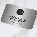 Company logo professional employee faux silver name tag