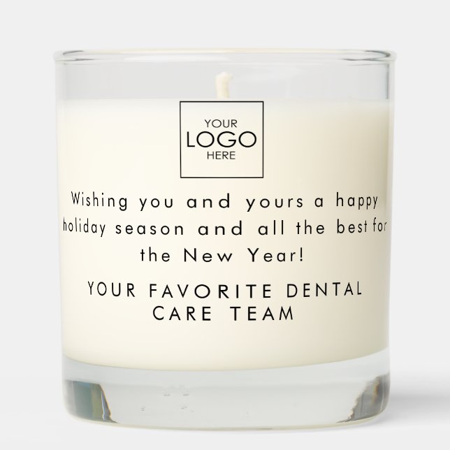Company Logo Professional Merry Christmas Script Scented Candle (Back)