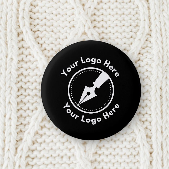 Company Logo Professional Modern Black Notary Button (Creator Uploaded)