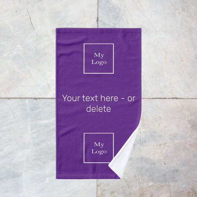 Company logo purple white text business hand towel  (Creator Uploaded)