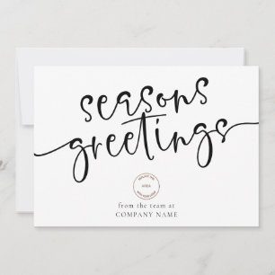 Company Logo QR Code Any Color Seasons Greetings Holiday Card