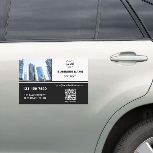 Company Logo QR Code Business Photo Car Magnet (In Situ)