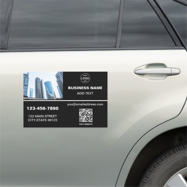 Company Logo QR Code Business Photo Car Magnet (In Situ)