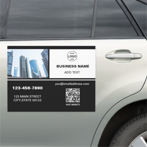 Company Logo QR Code Business Photo Car Magnet