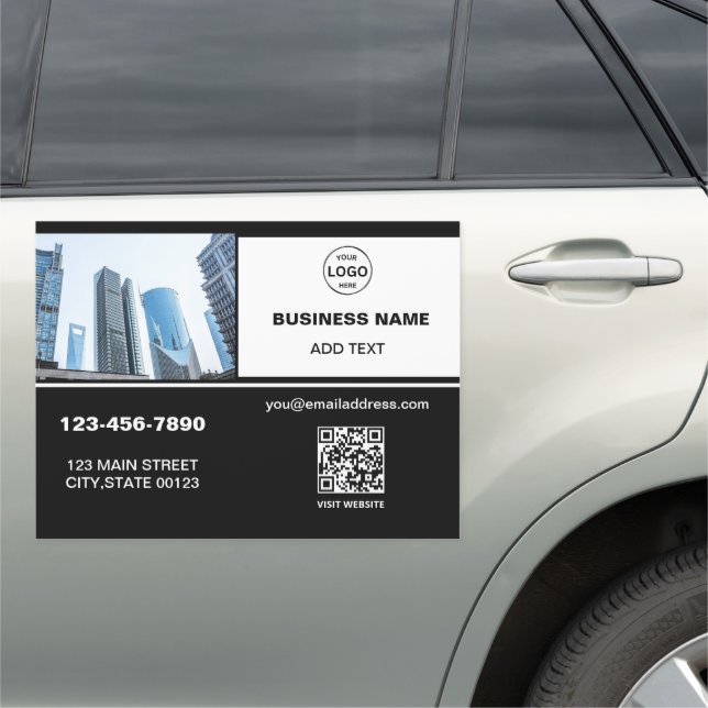 Company Logo QR Code Business Photo Car Magnet (In Situ)