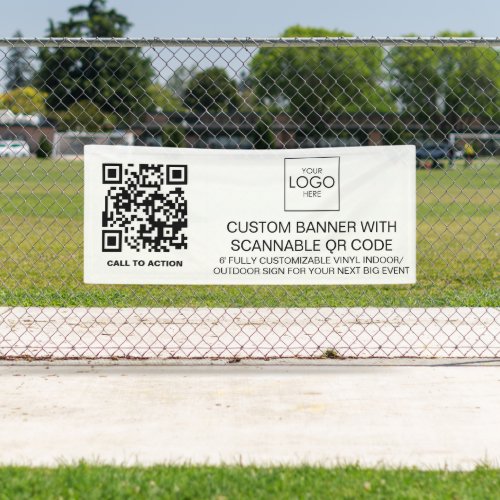 Company Logo QR Code Custom Vinyl Indoor Outdoor Banner