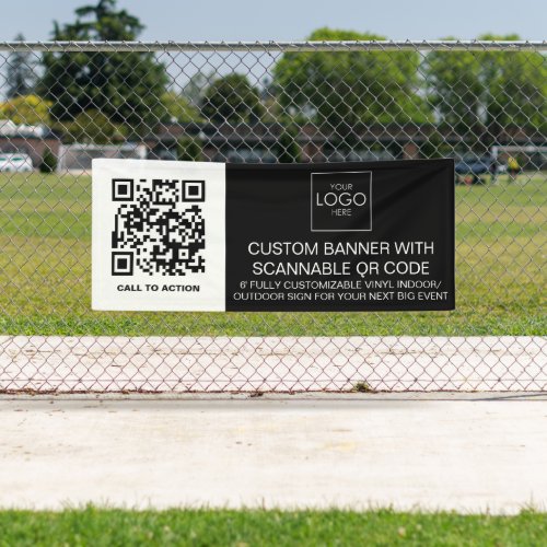 Company Logo QR Code Custom Vinyl Indoor Outdoor Banner