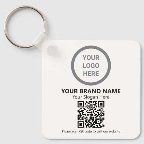 Company Logo QR Code Double Sided Promotional Gift Keychain