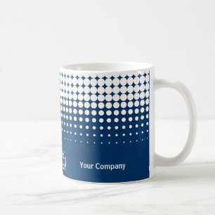 Company Logo QR Code Half Tone Blue Black White Coffee Mug