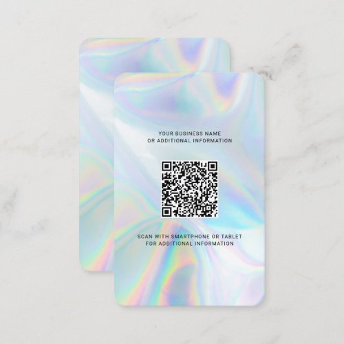 Company Logo QR Code Holographic Modern Business Card