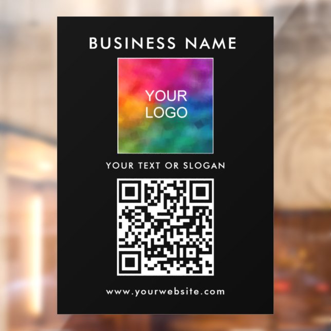 Company Logo QR Code Modern Elegant Trendy Window Cling (Sheet 2)