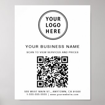 Company Logo QR Code Poster | Zazzle