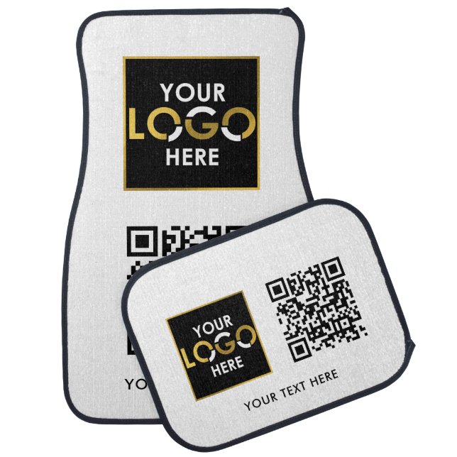 Company Logo QR Code Promotional Business  Car Floor Mat (Set)