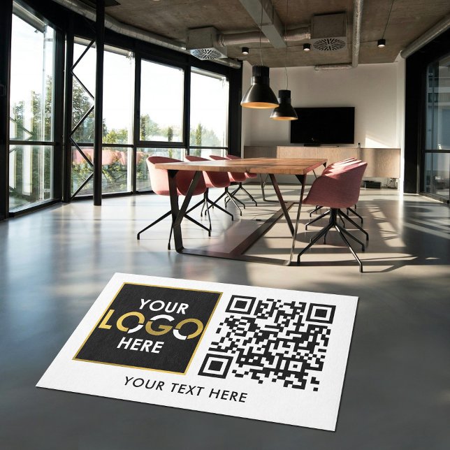 Company Logo QR Code Promotional Business  Rug (Company Logo QR Code Promotional Business Rug)