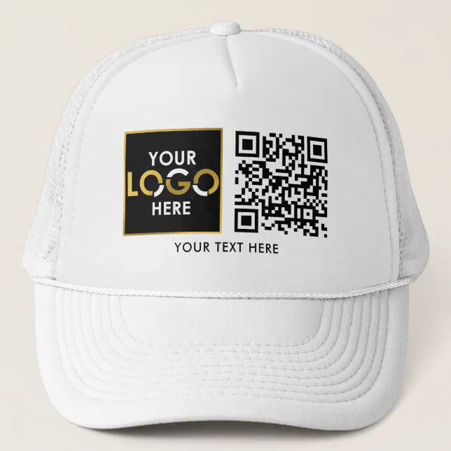 Company Logo QR Code Promotional Business Trucker Hat | Zazzle