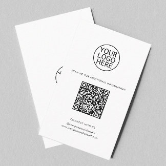Company Logo QR Code Social Media Custom Business Card