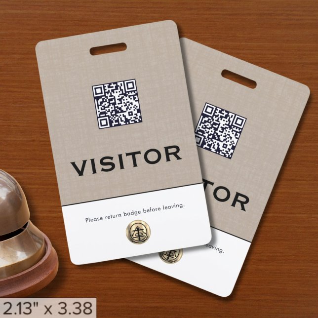 Company Logo QR Code Visitor Badge (Creator Uploaded)